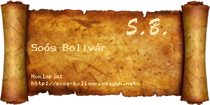 Soós Bolivár névjegykártya